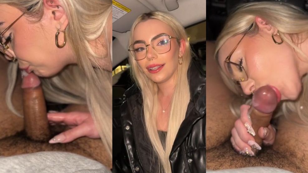 Kiki Morand Gives A Sloppy Blowjob In Car