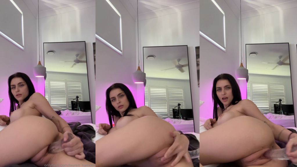 Lauren Hamden Sideway Pussy Penetration With Dildo